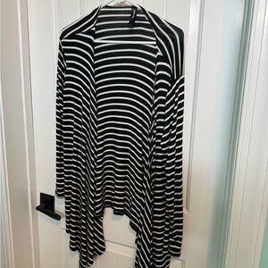 Black and White Striped Cardigan